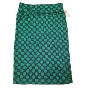 ❤️ 4/$20 New LuLaRoe Cassie Pencil Skirt Women's Small Stretchy Green Pokka Dots